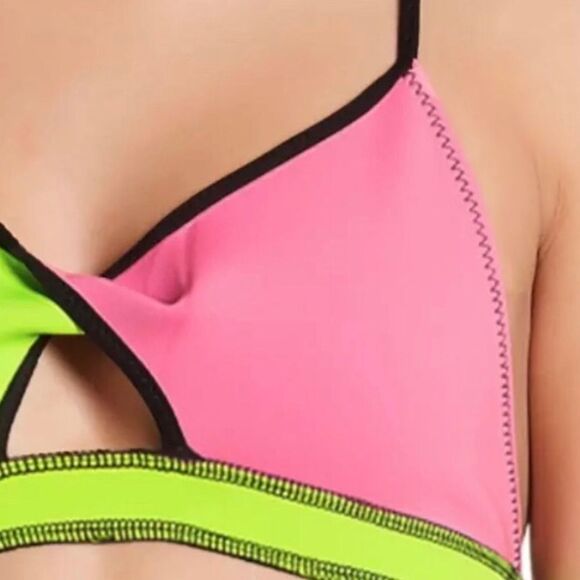Indah Link Neoprene Bikini Top in‎ Lime NWT - Picture 5 of 7